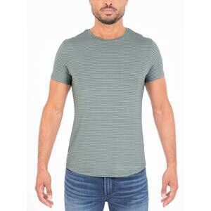 NEW MONFRERE dann premium luxe t-shirt in sage stripe